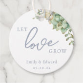 Waterverf Succulent Laat Liefde Grow Bruiloft Bedankjes Labels (Voorkant)