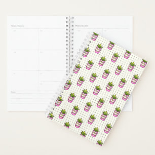 Waterverf Succulent Polka Dot Patroon Planner