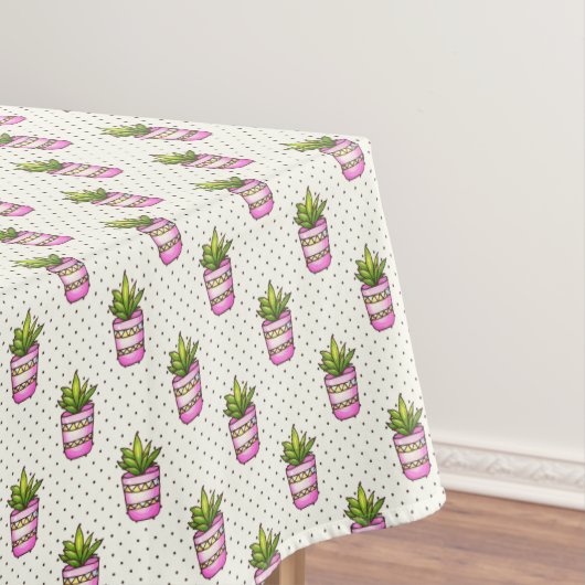 Waterverf Succulent Polka Dot Patroon Tafelkleed (Voorbeeld)