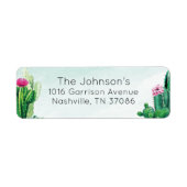 Waterverf Succulent Return Address Label (Voorkant)