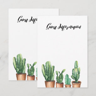 Waterverf Succulent Typografie Gastinformatie Informatiekaartje