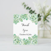 Waterverf Succulent Weddenschap Hartelijk dank (Staand voorkant)