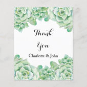 Waterverf Succulent Weddenschap Hartelijk dank (Voorkant)