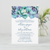 Waterverf Succulent Wedding Kaart (Staand voorkant)