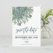 Waterverf Succulent Wedding Save the Date (Staand voorkant)