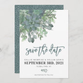 Waterverf Succulent Wedding Save the Date (Voorkant / Achterkant)