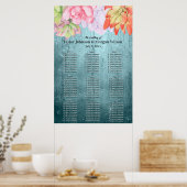 Waterverf Succulente blauwgroen bruiloft Poster (Keuken)
