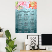 Waterverf Succulente blauwgroen bruiloft Poster (Thuiskantoor)