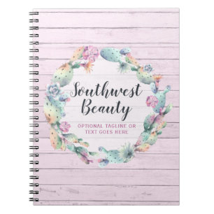 Waterverf Succulente Cactus & Rustiek Hout Boheemi Notitieboek