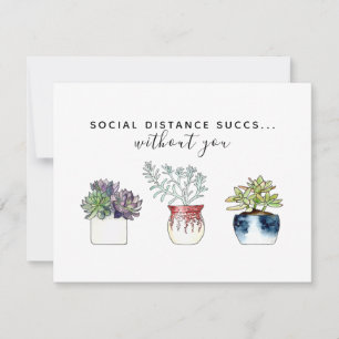 Waterverf succulente cactus sociale afstand notitiekaartje