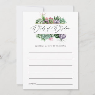 Waterverf Succulente Geometrische Baby Shower Advi Advieskaart