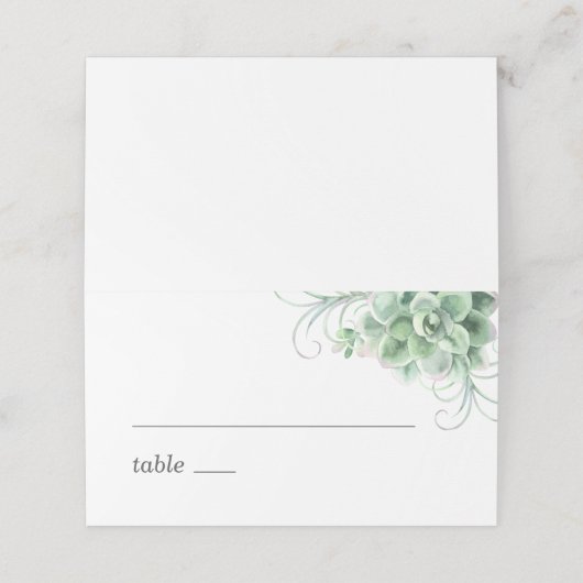 Waterverf succulenten. Grijze cactus bruiloft (Buitenkant ongevouwen)