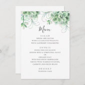 Waterverf succulenten. Grijze cactus bruiloft Menu (Voorkant / Achterkant)