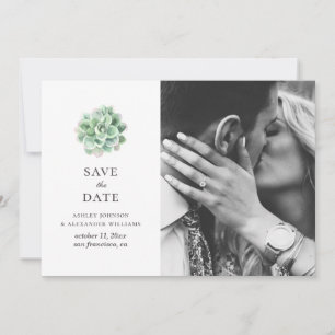 Waterverf succulenten. Groene cactus. Botanisch Save The Date