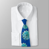 Waterverf Succulenten op blauw Stropdas (Gebonden)