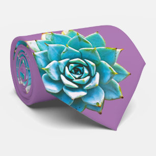Waterverf Succulenten op lavender Stropdas