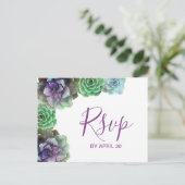 Waterverf Succulenten RSVP Briefkaart (Staand voorkant)