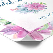 Waterverf Succulenten Vloeiend Vrijgezellenfeest Poster (Hoek)