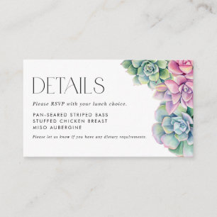 Waterverf Succulenten Zomer RSVP Details Informatiekaartje