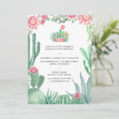 Waterverf Succulents Birthday Party Kaart (Staand voorkant)