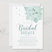 Waterverf Succulents Bridal Shower Invitation Kaart (Voorkant)
