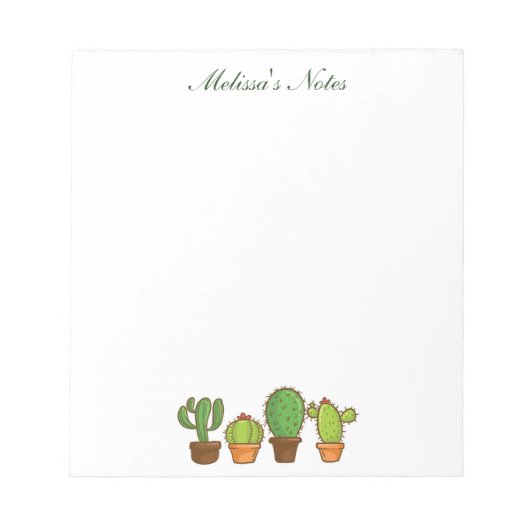 Waterverf Succulents Personalized Boho Greenery Notitieblok (Voorkant)