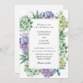 Waterverf Succulents Wedding Kaart (Voorkant / Achterkant)