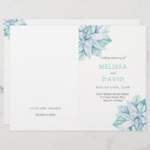 Waterverf Succulents Wedding Programs (Voorkant / Achterkant)