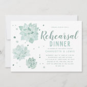 Waterverf Succulents Wedding Rehearsal Dinner Kaart (Voorkant)