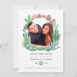 Waterverf Succulents Wedding Save The Date
