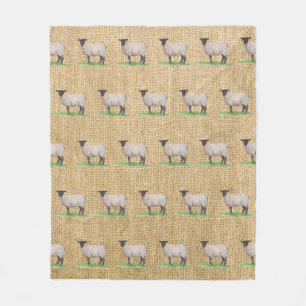 Waterverf Suffolk Sheep Fleece Deken