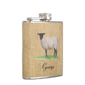 Waterverf Suffolk Sheep Heupfles (Rechts)