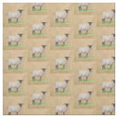 Waterverf Suffolk Sheep Stof (Swatch)