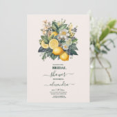 Waterverf Summer Citrus Wedding Kaart (Staand voorkant)