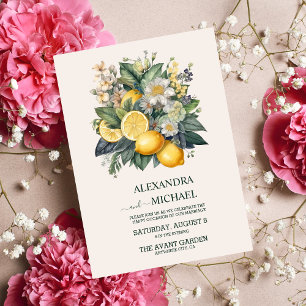 Waterverf Summer Citrus Wedding Kaart