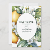 Waterverf Summer Citrus Wedding Save The Date (Voorkant)