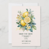 Waterverf Summer Citrus Wedding Save The Date (Voorkant)