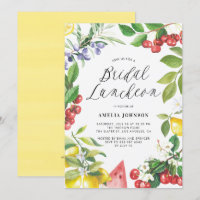 Waterverf Summer Fruits Floral Bridal Luncheon