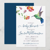 Waterverf Summer Hummingbird Baby shower Kaart (Voorkant / Achterkant)