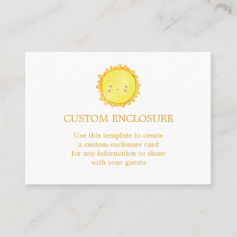 Waterverf Sun Invitation Enclosure Kaart Visitekaartje
