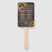 Waterverf Sunflower Barn Lijst Wedding Program Handwaaier (Achterkant)