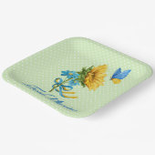 Waterverf Sunflower & Butterfly Ukraine Support Papieren Bordje (Gebogen)