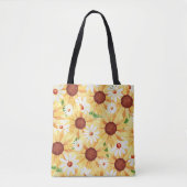 Waterverf Sunflower en Daisy Pattern Draagtas (Voorkant)
