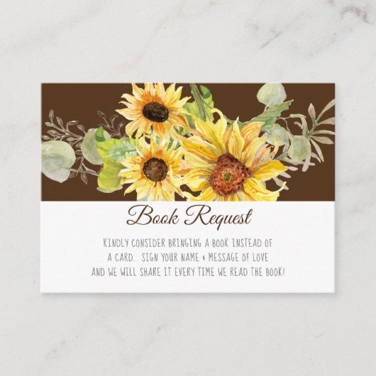 Waterverf Sunflower Herfst Book In plaats van Kaar Informatiekaartje (Voorkant)