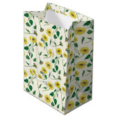 Waterverf Sunflower Pattern Gift Bag Medium Cadeauzakje (Voorkant Gekanteld)