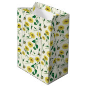 Waterverf Sunflower Pattern Gift Bag Medium Cadeauzakje (Achterkant Gekanteld)