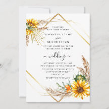Waterverf Sunflower Rustic Wedding