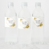 Waterverf Sunflower Rustic Wedding Waterfles Etiket (Flessen)