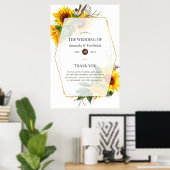 Waterverf Sunflower Rustic Wedding Welkom Poster (Thuiskantoor)
