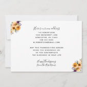 Waterverf Sunflower Thanksgiving Nieuw adres Aankondiging (Achterkant)